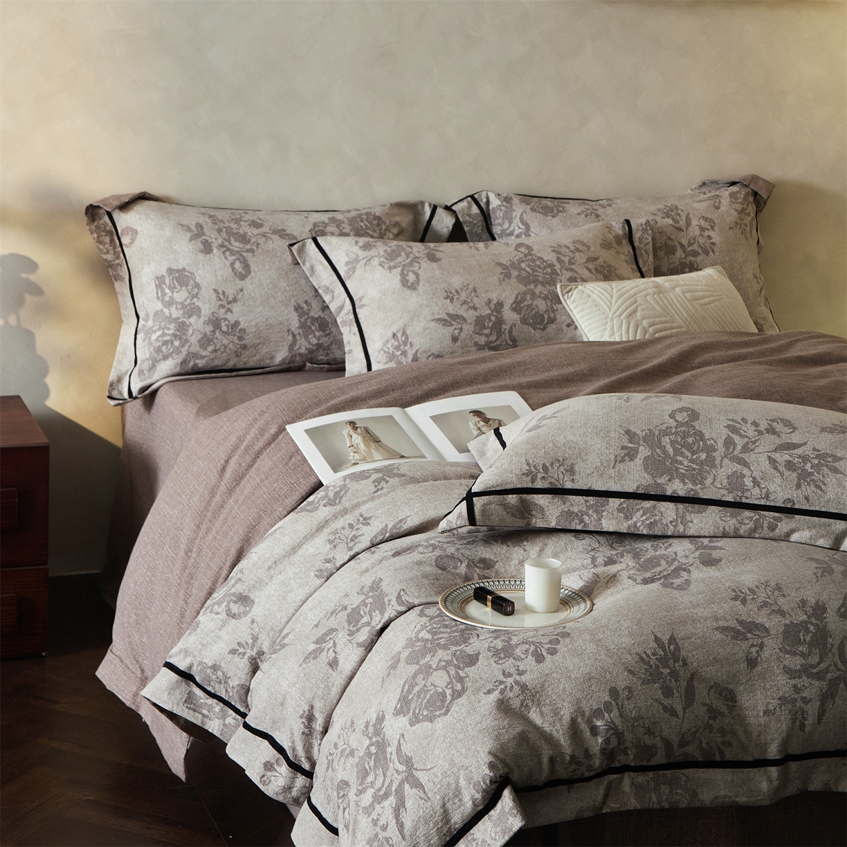 91家纺网 家纺一手货源 找家纺 （总）优悦生活馆 2025新款高克重原麻印花四件套