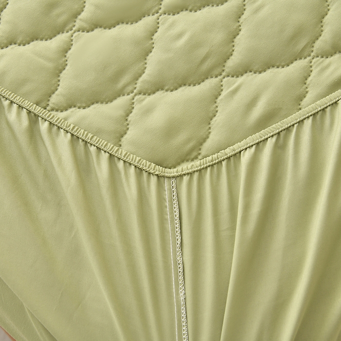 91家纺网 家纺一手货源 找家纺 禧合 2025新品外贸跨境电商亚马逊速卖通亲肤磨毛防水夹棉单床笠欧美尺寸多多跨境平台TEMU SHEIN 牛油果绿