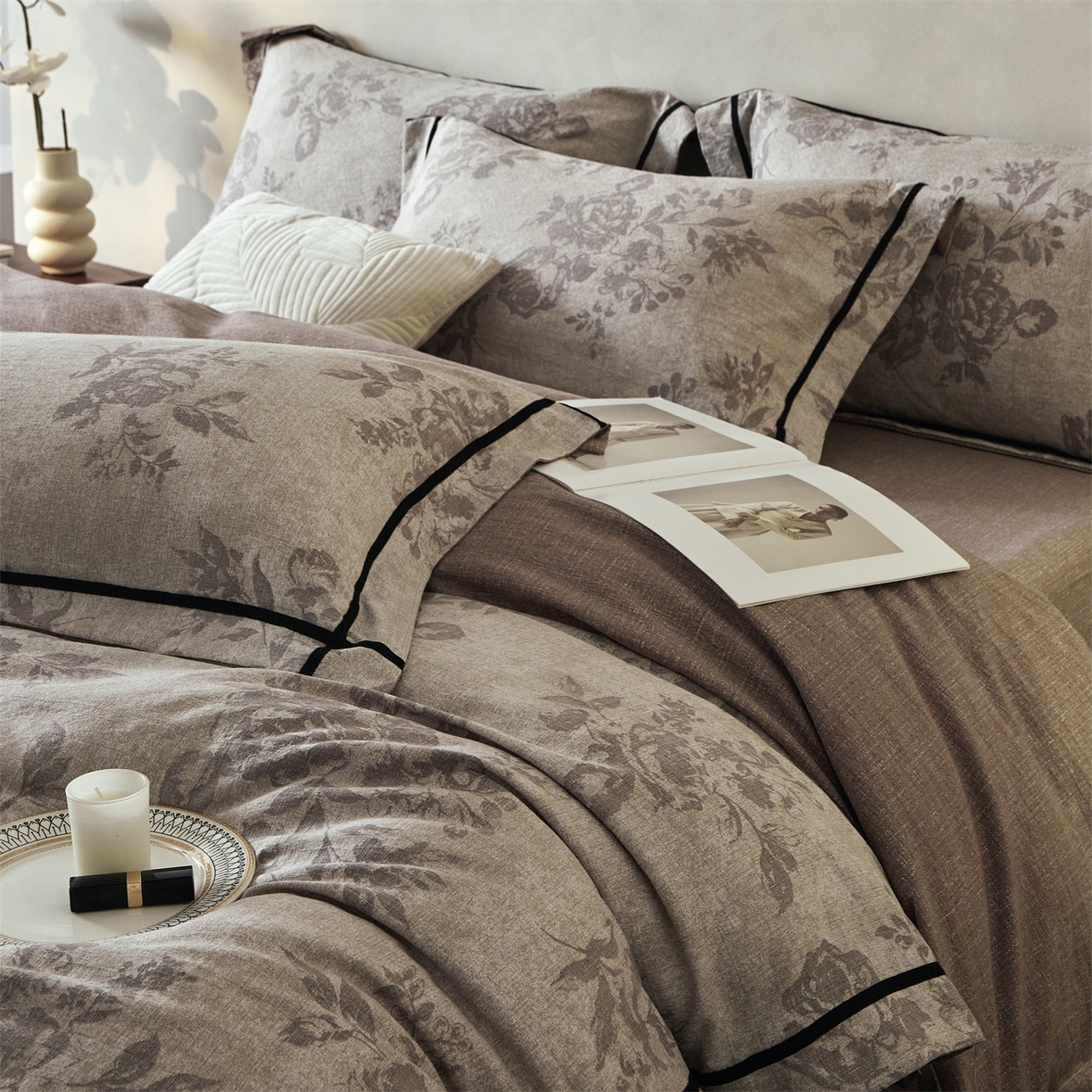 91家纺网 家纺一手货源 找家纺 （总）优悦生活馆 2025新款高克重原麻印花四件套