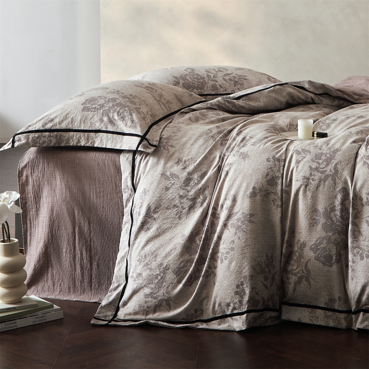 91家纺网 家纺一手货源 找家纺 （总）优悦生活馆 2025新款高克重原麻印花四件套