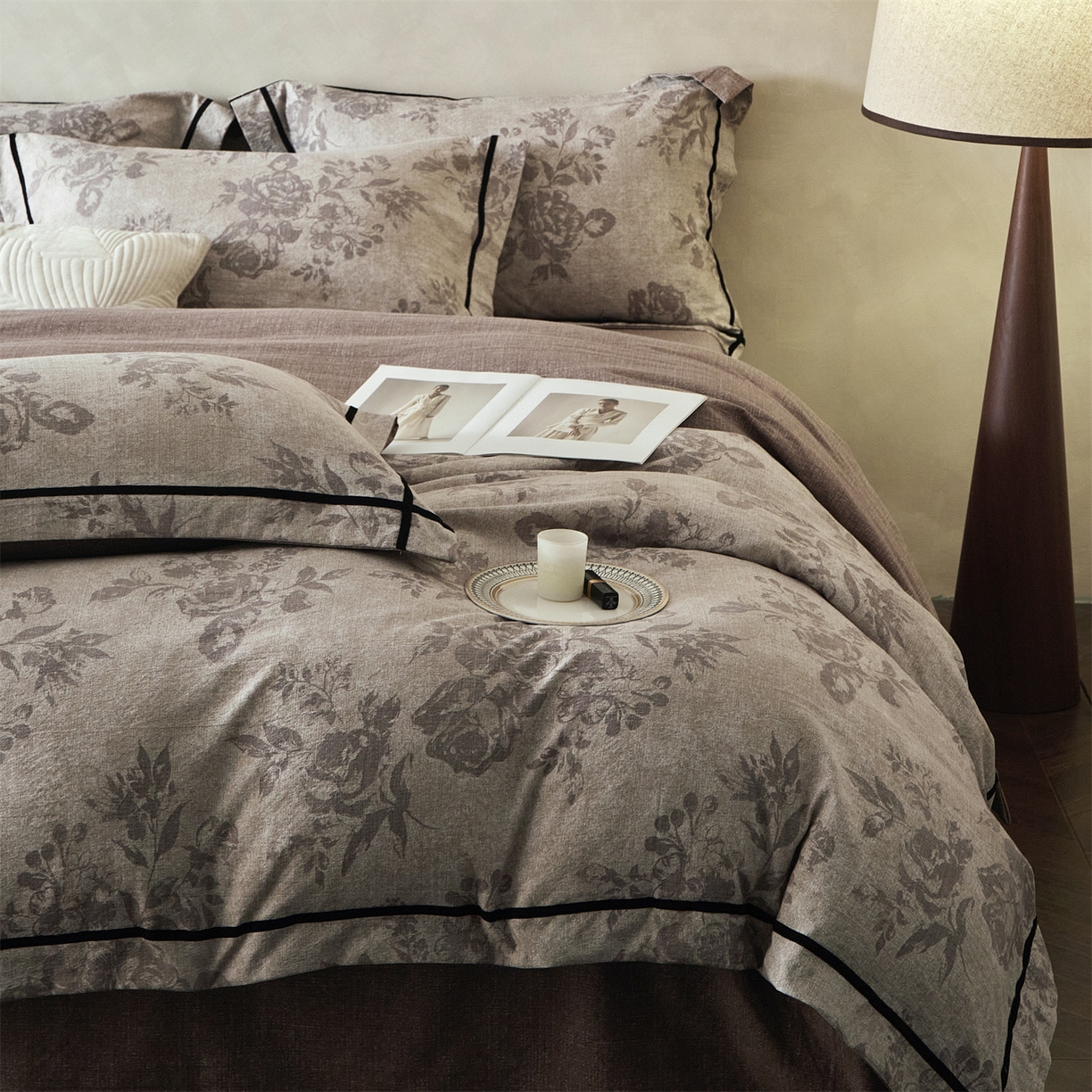 91家纺网 家纺一手货源 找家纺 （总）优悦生活馆 2025新款高克重原麻印花四件套