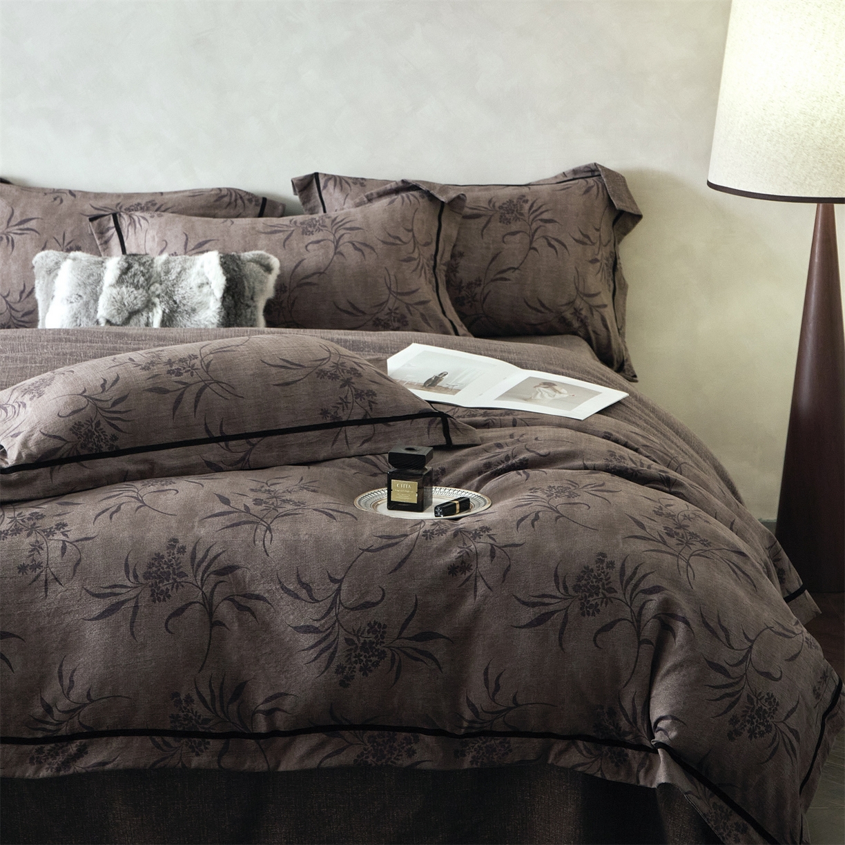 91家纺网 家纺一手货源 找家纺 （总）优悦生活馆 2025新款高克重原麻印花四件套