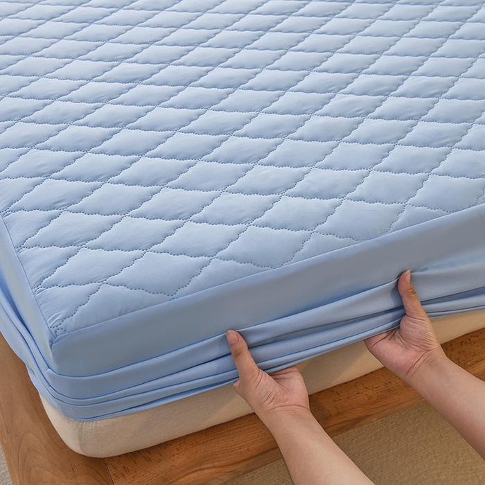 91家纺网 家纺一手货源 找家纺 禧合 2025新品外贸跨境电商亚马逊速卖通亲肤磨毛防水夹棉单床笠欧美尺寸多多跨境平台TEMU SHEIN 晴空蓝