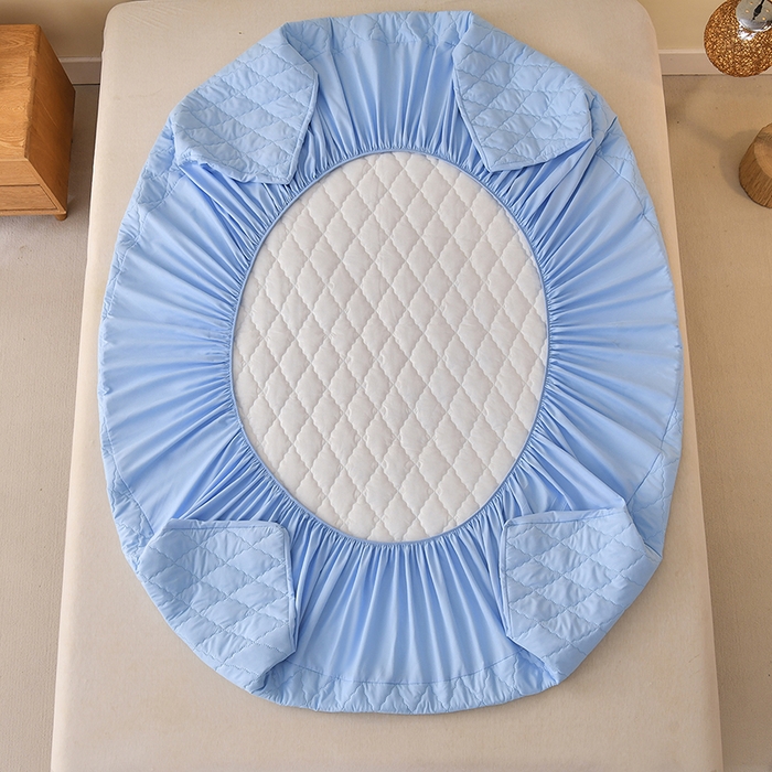 91家纺网 家纺一手货源 找家纺 禧合 2025新品外贸跨境电商亚马逊速卖通亲肤磨毛防水夹棉单床笠欧美尺寸多多跨境平台TEMU SHEIN 晴空蓝