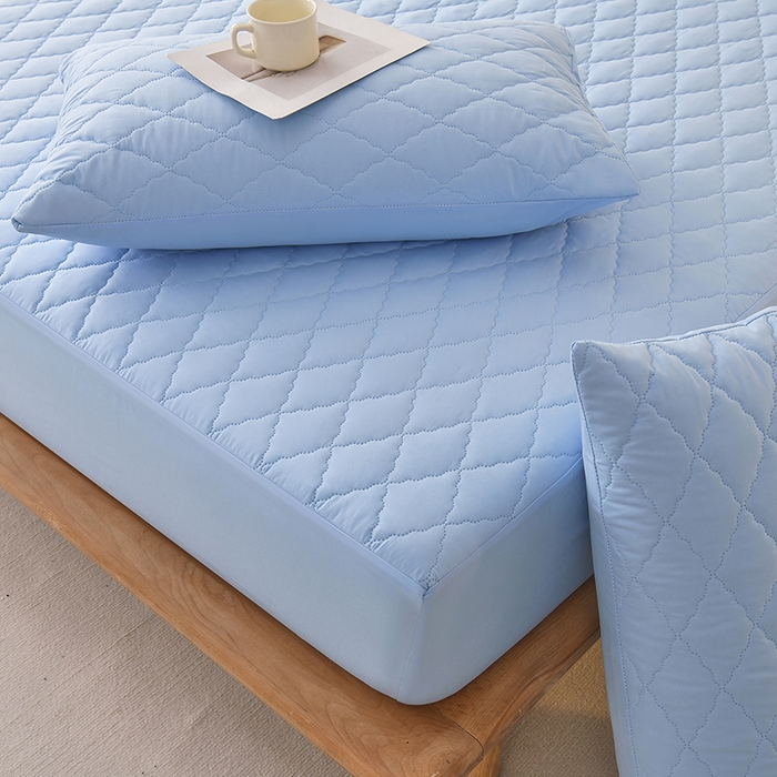 91家纺网 家纺一手货源 找家纺 禧合 2025新品外贸跨境电商亚马逊速卖通亲肤磨毛防水夹棉单床笠欧美尺寸多多跨境平台TEMU SHEIN 晴空蓝