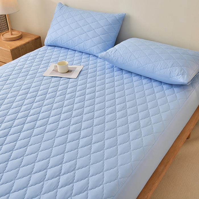 91家纺网 家纺一手货源 找家纺 禧合 2025新品外贸跨境电商亚马逊速卖通亲肤磨毛防水夹棉单床笠欧美尺寸多多跨境平台TEMU SHEIN 晴空蓝