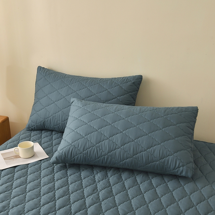 91家纺网 家纺一手货源 找家纺 禧合 2025新品外贸跨境电商亚马逊速卖通亲肤磨毛防水夹棉单床笠欧美尺寸多多跨境平台TEMU SHEIN 深湖绿