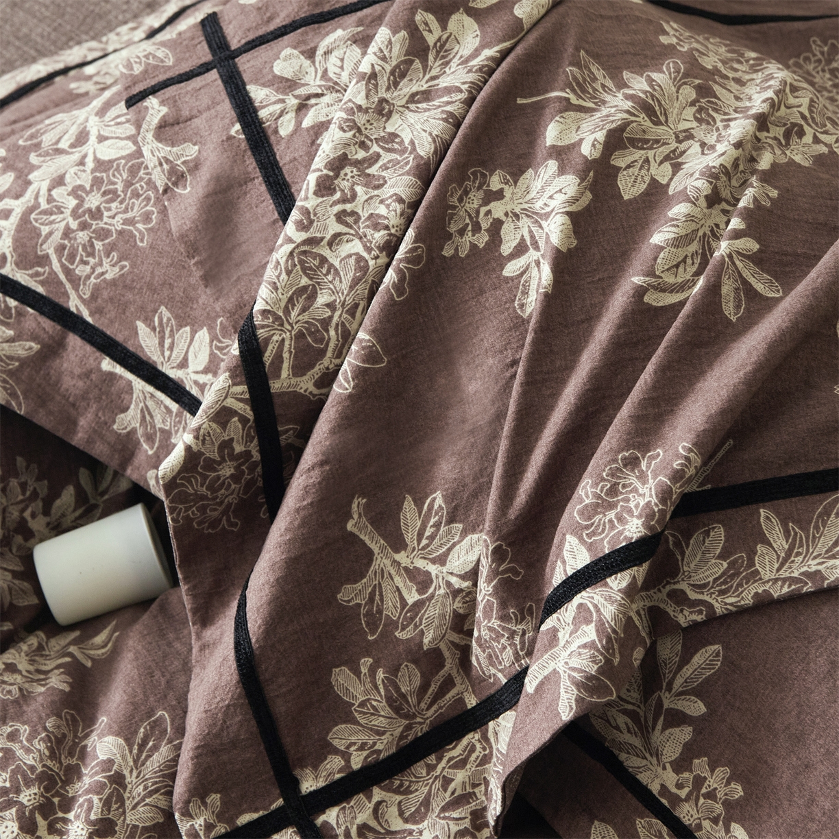 91家纺网 家纺一手货源 找家纺 优悦生活馆 2025新款高克重原麻印花四件套 锦瑟