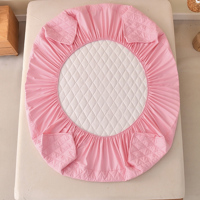 91家纺网 家纺一手货源 找家纺 禧合 2025新品外贸跨境电商亚马逊速卖通亲肤磨毛防水夹棉单床笠欧美尺寸多多跨境平台TEMU SHEIN 桃夭粉