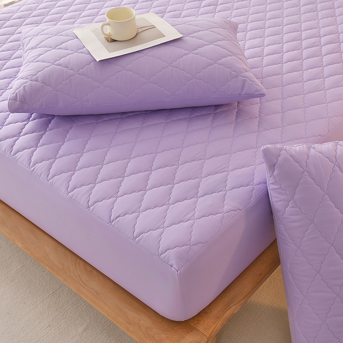 91家纺网 家纺一手货源 找家纺 禧合 2025新品外贸跨境电商亚马逊速卖通亲肤磨毛防水夹棉单床笠欧美尺寸多多跨境平台TEMU SHEIN 鸢尾紫