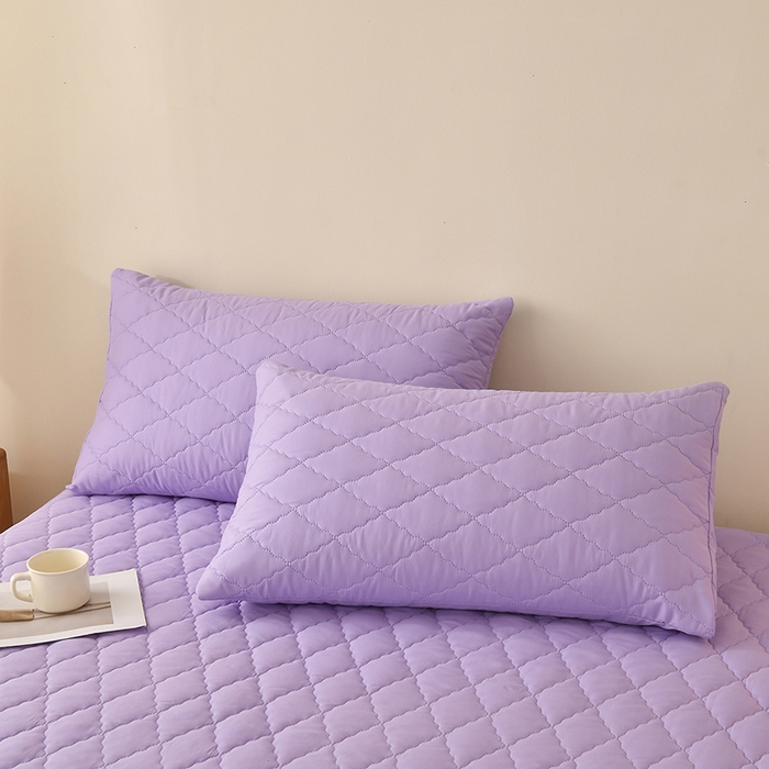 91家纺网 家纺一手货源 找家纺 禧合 2025新品外贸跨境电商亚马逊速卖通亲肤磨毛防水夹棉单床笠欧美尺寸多多跨境平台TEMU SHEIN 鸢尾紫