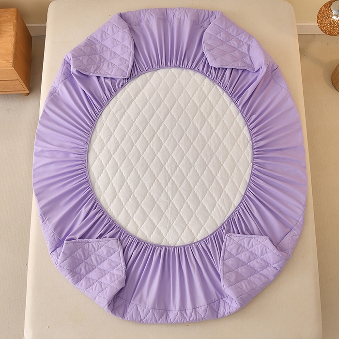 91家纺网 家纺一手货源 找家纺 禧合 2025新品外贸跨境电商亚马逊速卖通亲肤磨毛防水夹棉单床笠欧美尺寸多多跨境平台TEMU SHEIN 鸢尾紫