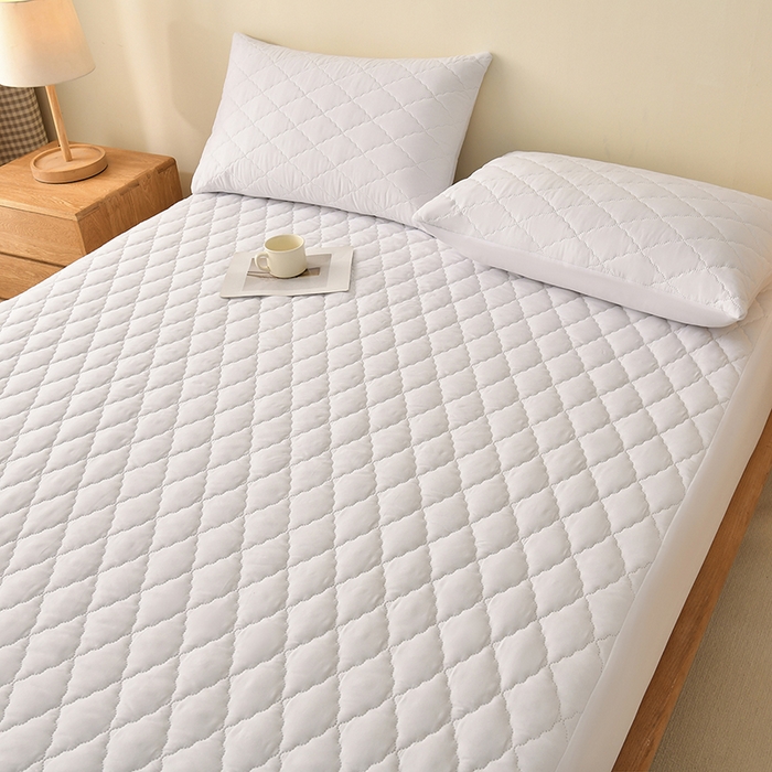 91家纺网 家纺一手货源 找家纺 禧合 2025新品外贸跨境电商亚马逊速卖通亲肤磨毛防水夹棉单床笠欧美尺寸多多跨境平台TEMU SHEIN 云朵白