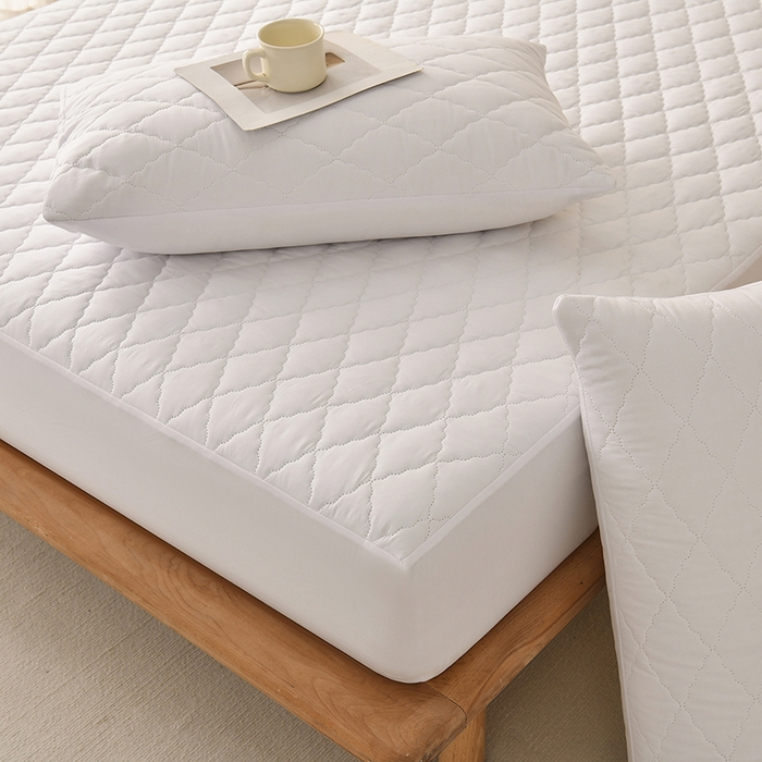 91家纺网 家纺一手货源 找家纺 禧合 2025新品外贸跨境电商亚马逊速卖通亲肤磨毛防水夹棉单床笠欧美尺寸多多跨境平台TEMU SHEIN 云朵白