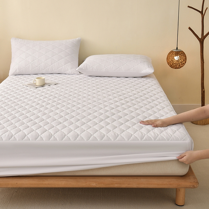 91家纺网 家纺一手货源 找家纺 禧合 2025新品外贸跨境电商亚马逊速卖通亲肤磨毛防水夹棉单床笠欧美尺寸多多跨境平台TEMU SHEIN 云朵白