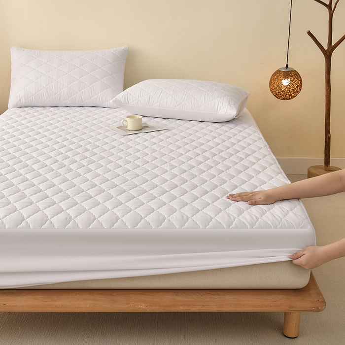 91家纺网 家纺一手货源 找家纺 禧合 2025新品外贸跨境电商亚马逊速卖通亲肤磨毛防水夹棉单床笠欧美尺寸多多跨境平台TEMU SHEIN 云朵白