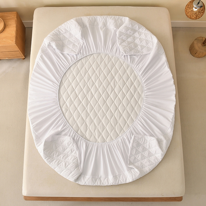 91家纺网 家纺一手货源 找家纺 禧合 2025新品外贸跨境电商亚马逊速卖通亲肤磨毛防水夹棉单床笠欧美尺寸多多跨境平台TEMU SHEIN 云朵白