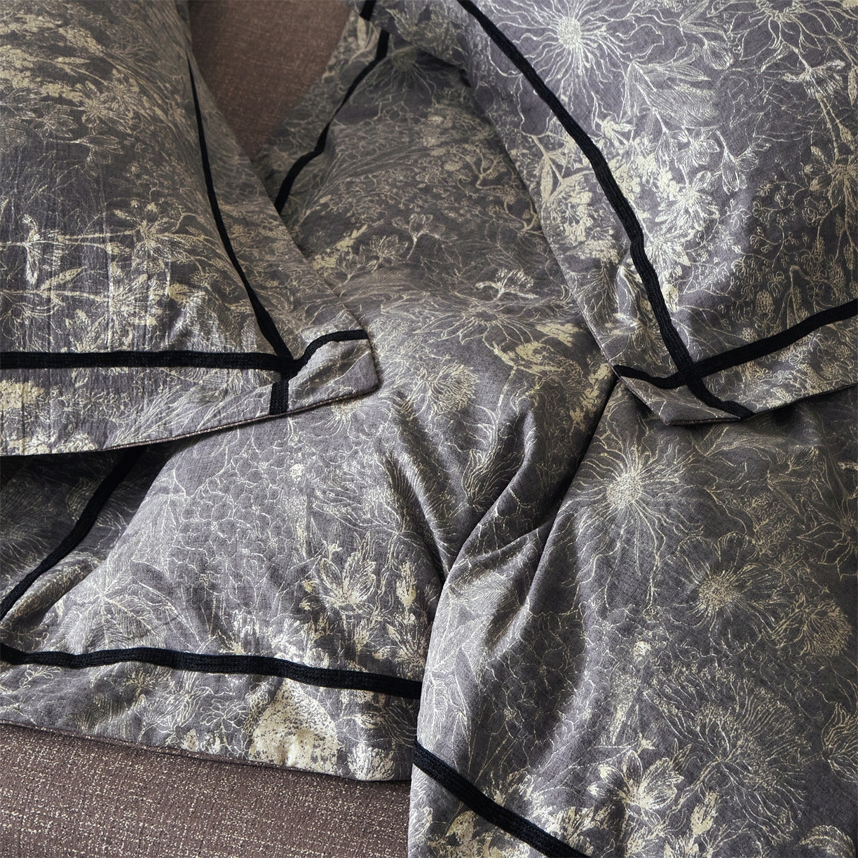 91家纺网 家纺一手货源 找家纺 优悦生活馆 2025新款高克重原麻印花四件套 铜雀