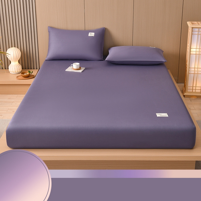 91家纺网 家纺一手货源 找家纺 禧合 2025新品外贸跨境电商亚马逊速卖通40支全棉纯棉单床笠欧美尺寸多多跨境平台TEMU SHEIN 紫色