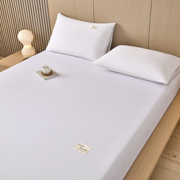 91家纺网 家纺一手货源 找家纺 禧合 2025新品外贸跨境电商亚马逊速卖通40支全棉纯棉单床笠欧美尺寸多多跨境平台TEMU SHEIN 白色