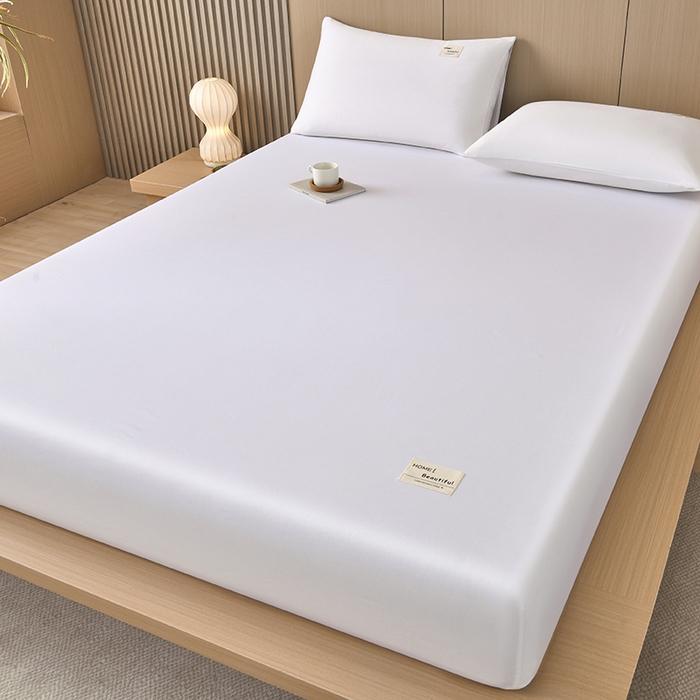 91家纺网 家纺一手货源 找家纺 禧合 2025新品外贸跨境电商亚马逊速卖通40支全棉纯棉单床笠欧美尺寸多多跨境平台TEMU SHEIN 白色