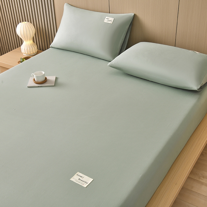 91家纺网 家纺一手货源 找家纺 禧合 2025新品外贸跨境电商亚马逊速卖通40支全棉纯棉单床笠欧美尺寸多多跨境平台TEMU SHEIN 果绿