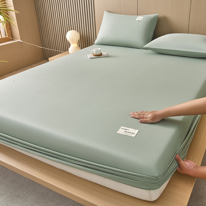 91家纺网 家纺一手货源 找家纺 禧合 2025新品外贸跨境电商亚马逊速卖通40支全棉纯棉单床笠欧美尺寸多多跨境平台TEMU SHEIN 果绿