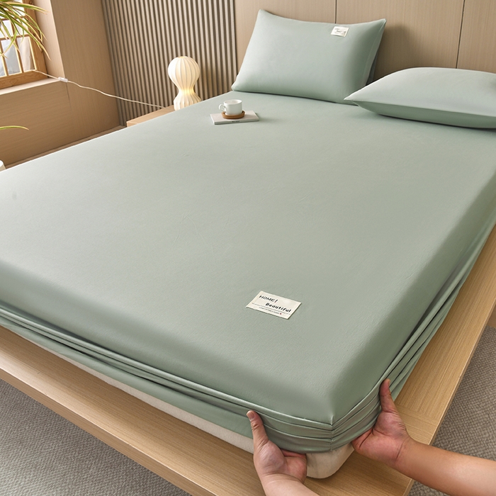 91家纺网 家纺一手货源 找家纺 禧合 2025新品外贸跨境电商亚马逊速卖通40支全棉纯棉单床笠欧美尺寸多多跨境平台TEMU SHEIN 果绿