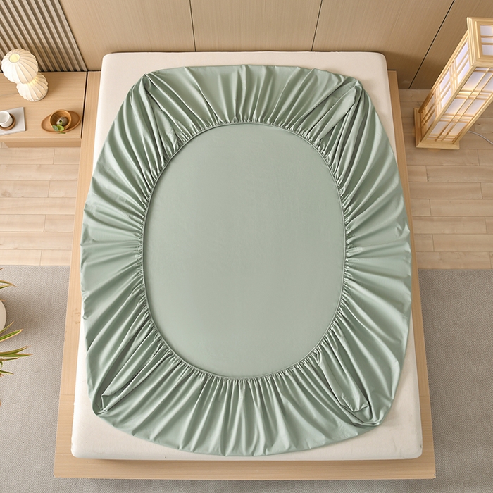 91家纺网 家纺一手货源 找家纺 禧合 2025新品外贸跨境电商亚马逊速卖通40支全棉纯棉单床笠欧美尺寸多多跨境平台TEMU SHEIN 果绿