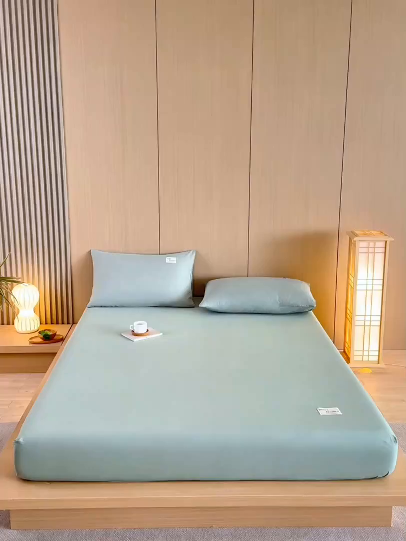 91家纺网 家纺一手货源 找家纺 禧合 2025新品外贸跨境电商亚马逊速卖通40支全棉纯棉单床笠欧美尺寸多多跨境平台TEMU SHEIN 果绿