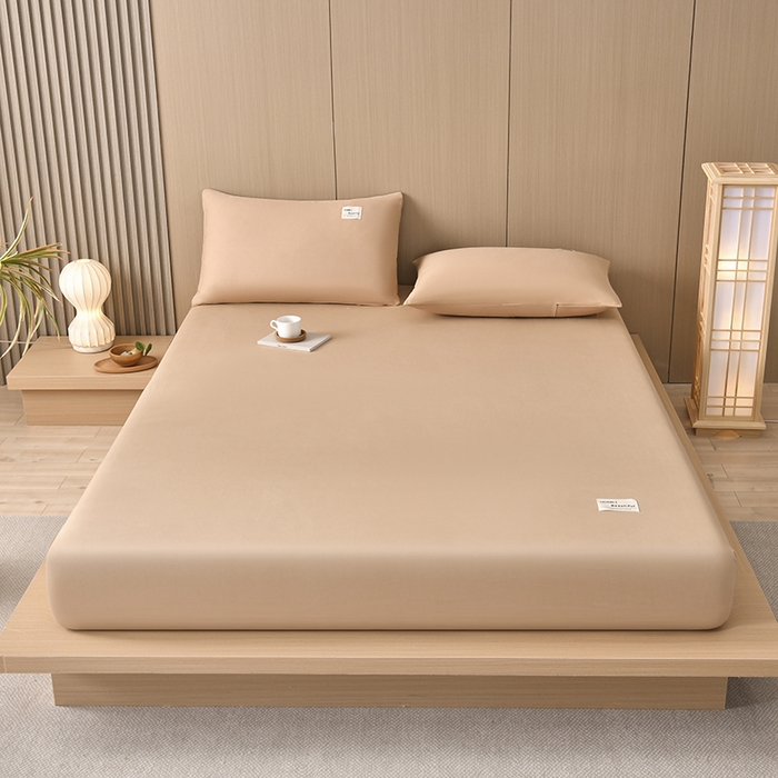 91家纺网 家纺一手货源 找家纺 禧合 2025新品外贸跨境电商亚马逊速卖通40支全棉纯棉单床笠欧美尺寸多多跨境平台TEMU SHEIN 卡其