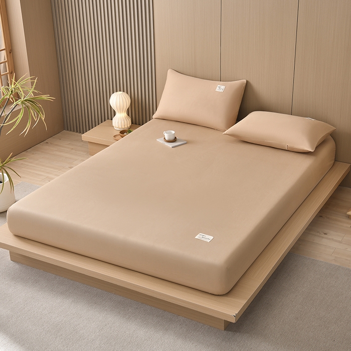 91家纺网 家纺一手货源 找家纺 禧合 2025新品外贸跨境电商亚马逊速卖通40支全棉纯棉单床笠欧美尺寸多多跨境平台TEMU SHEIN 卡其