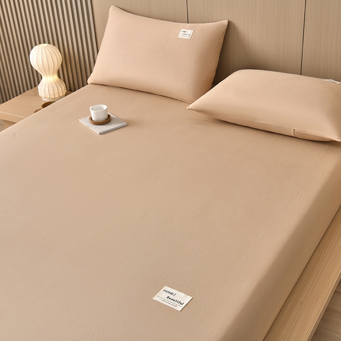 91家纺网 家纺一手货源 找家纺 禧合 2025新品外贸跨境电商亚马逊速卖通40支全棉纯棉单床笠欧美尺寸多多跨境平台TEMU SHEIN 卡其