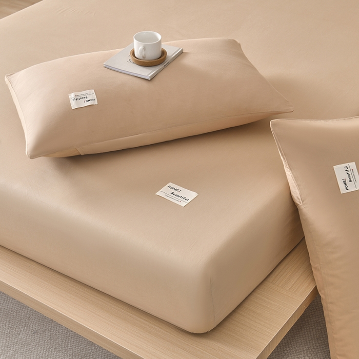 91家纺网 家纺一手货源 找家纺 禧合 2025新品外贸跨境电商亚马逊速卖通40支全棉纯棉单床笠欧美尺寸多多跨境平台TEMU SHEIN 卡其