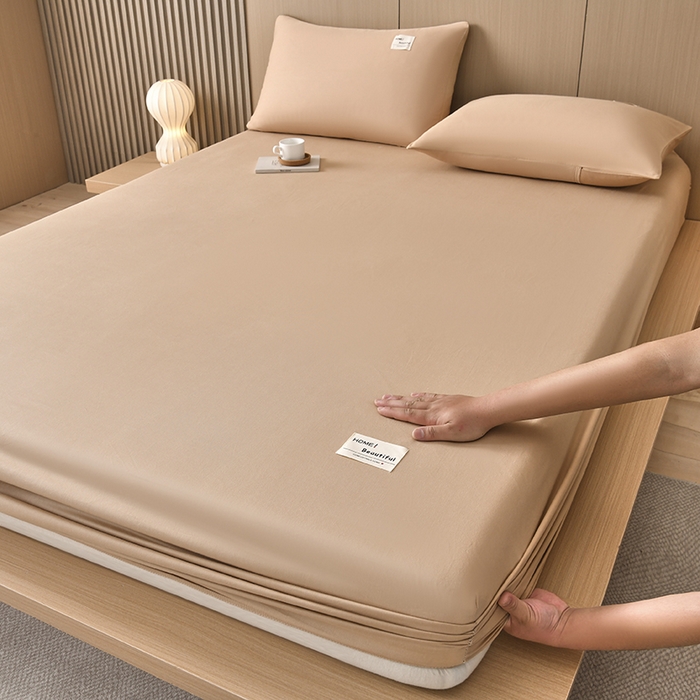 91家纺网 家纺一手货源 找家纺 禧合 2025新品外贸跨境电商亚马逊速卖通40支全棉纯棉单床笠欧美尺寸多多跨境平台TEMU SHEIN 卡其