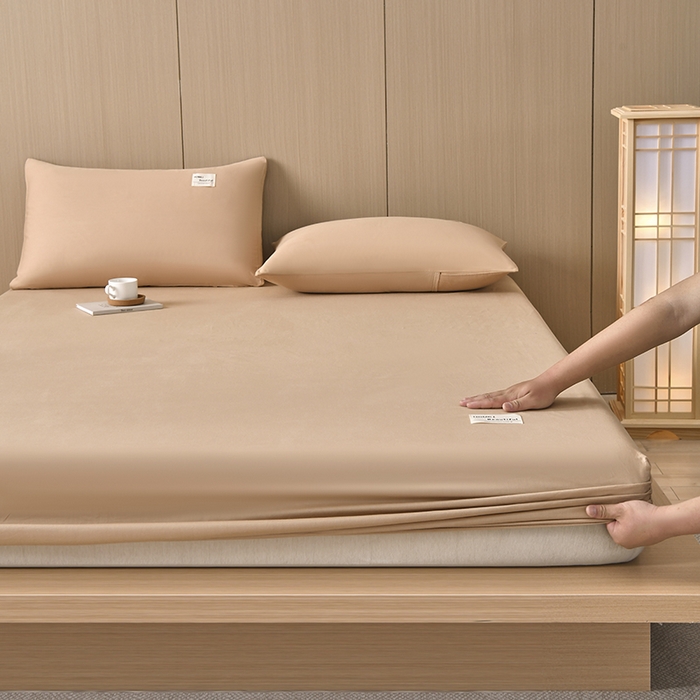 91家纺网 家纺一手货源 找家纺 禧合 2025新品外贸跨境电商亚马逊速卖通40支全棉纯棉单床笠欧美尺寸多多跨境平台TEMU SHEIN 卡其