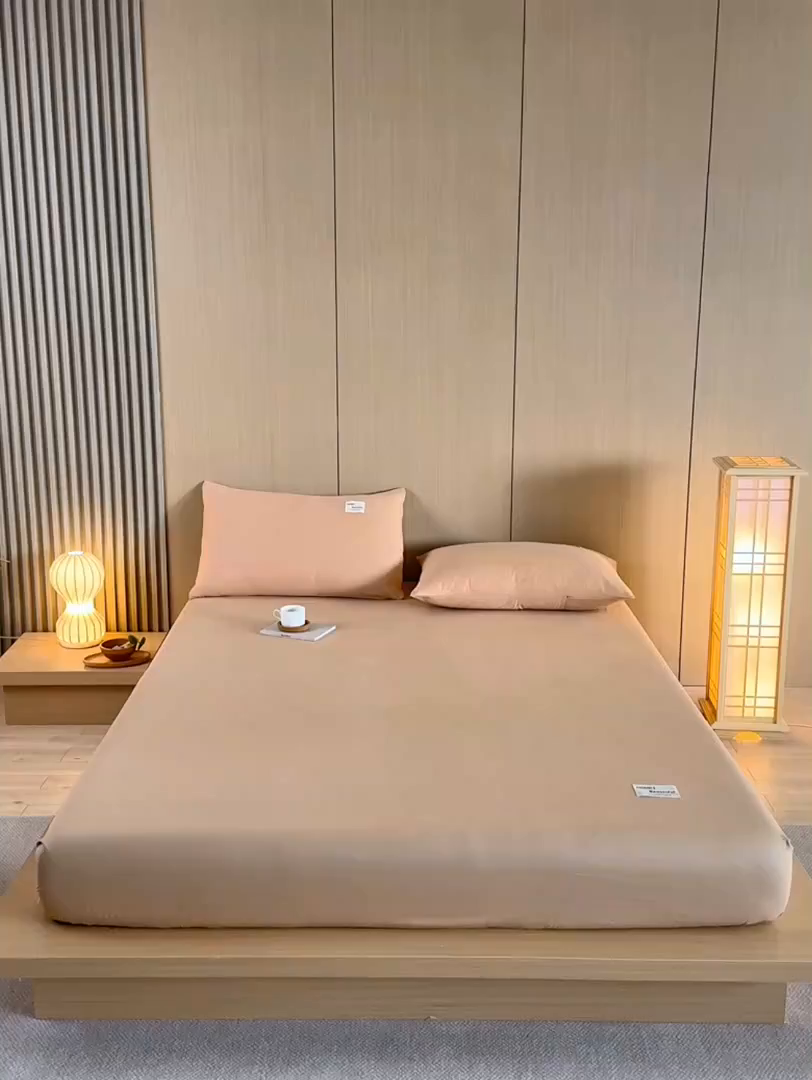 91家纺网 家纺一手货源 找家纺 禧合 2025新品外贸跨境电商亚马逊速卖通40支全棉纯棉单床笠欧美尺寸多多跨境平台TEMU SHEIN 卡其