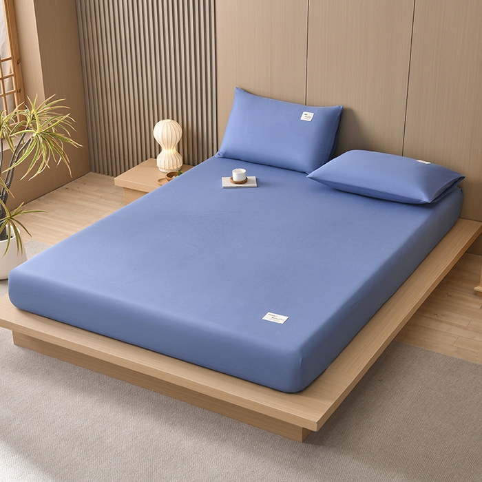 91家纺网 家纺一手货源 找家纺 禧合 2025新品外贸跨境电商亚马逊速卖通40支全棉纯棉单床笠欧美尺寸多多跨境平台TEMU SHEIN 兰色