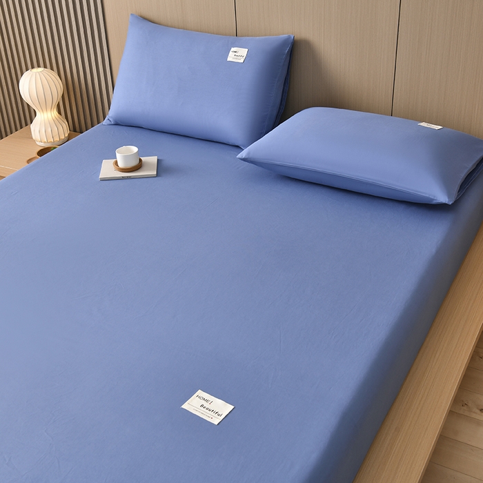 91家纺网 家纺一手货源 找家纺 禧合 2025新品外贸跨境电商亚马逊速卖通40支全棉纯棉单床笠欧美尺寸多多跨境平台TEMU SHEIN 兰色