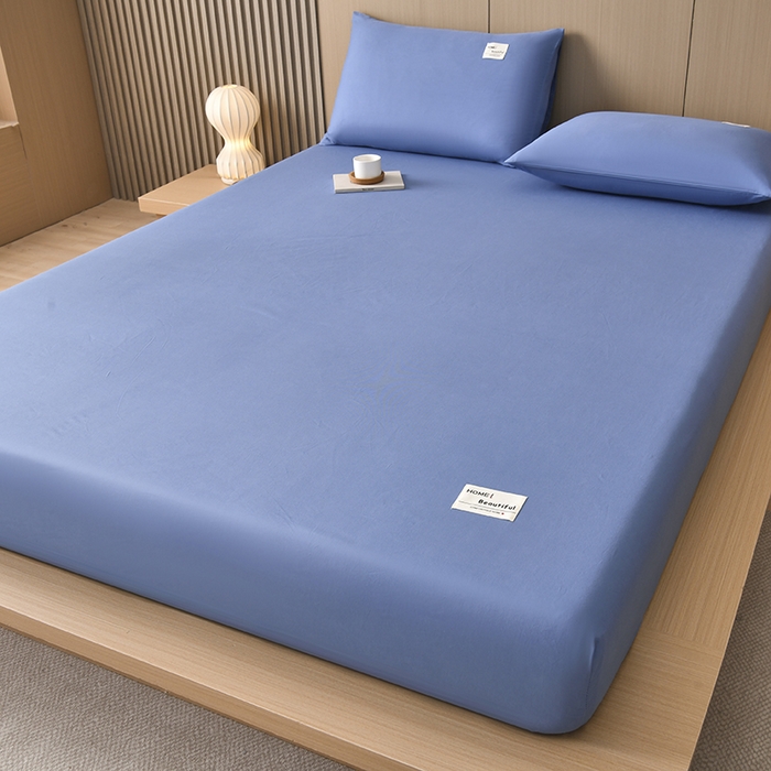 91家纺网 家纺一手货源 找家纺 禧合 2025新品外贸跨境电商亚马逊速卖通40支全棉纯棉单床笠欧美尺寸多多跨境平台TEMU SHEIN 兰色