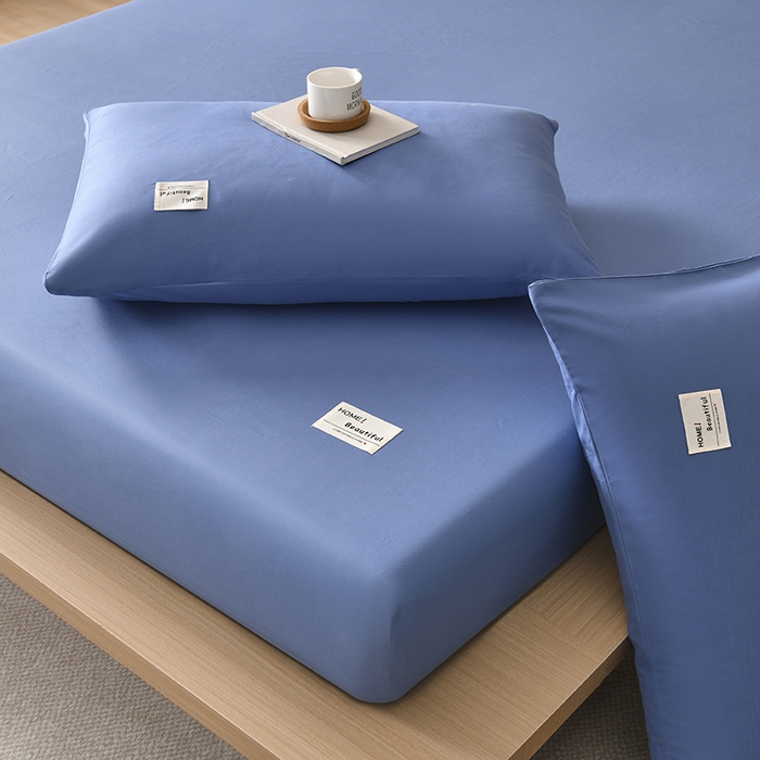 91家纺网 家纺一手货源 找家纺 禧合 2025新品外贸跨境电商亚马逊速卖通40支全棉纯棉单床笠欧美尺寸多多跨境平台TEMU SHEIN 兰色