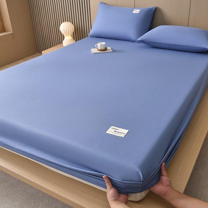 91家纺网 家纺一手货源 找家纺 禧合 2025新品外贸跨境电商亚马逊速卖通40支全棉纯棉单床笠欧美尺寸多多跨境平台TEMU SHEIN 兰色