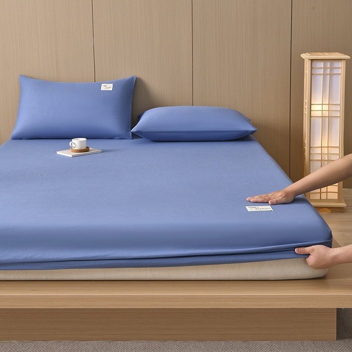 91家纺网 家纺一手货源 找家纺 禧合 2025新品外贸跨境电商亚马逊速卖通40支全棉纯棉单床笠欧美尺寸多多跨境平台TEMU SHEIN 兰色