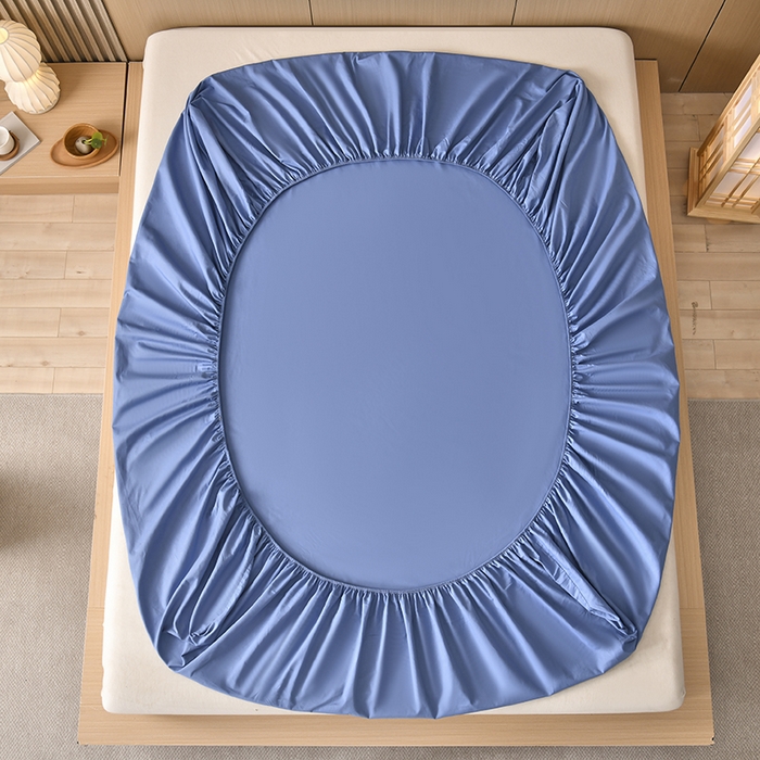 91家纺网 家纺一手货源 找家纺 禧合 2025新品外贸跨境电商亚马逊速卖通40支全棉纯棉单床笠欧美尺寸多多跨境平台TEMU SHEIN 兰色