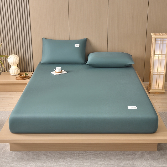 91家纺网 家纺一手货源 找家纺 禧合 2025新品外贸跨境电商亚马逊速卖通40支全棉纯棉单床笠欧美尺寸多多跨境平台TEMU SHEIN 墨绿