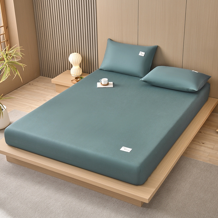 91家纺网 家纺一手货源 找家纺 禧合 2025新品外贸跨境电商亚马逊速卖通40支全棉纯棉单床笠欧美尺寸多多跨境平台TEMU SHEIN 墨绿