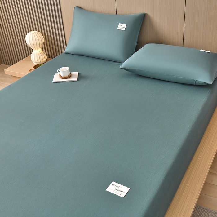 91家纺网 家纺一手货源 找家纺 禧合 2025新品外贸跨境电商亚马逊速卖通40支全棉纯棉单床笠欧美尺寸多多跨境平台TEMU SHEIN 墨绿