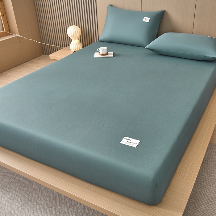 91家纺网 家纺一手货源 找家纺 禧合 2025新品外贸跨境电商亚马逊速卖通40支全棉纯棉单床笠欧美尺寸多多跨境平台TEMU SHEIN 墨绿