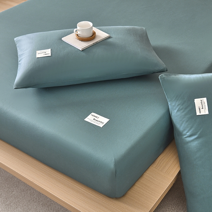 91家纺网 家纺一手货源 找家纺 禧合 2025新品外贸跨境电商亚马逊速卖通40支全棉纯棉单床笠欧美尺寸多多跨境平台TEMU SHEIN 墨绿