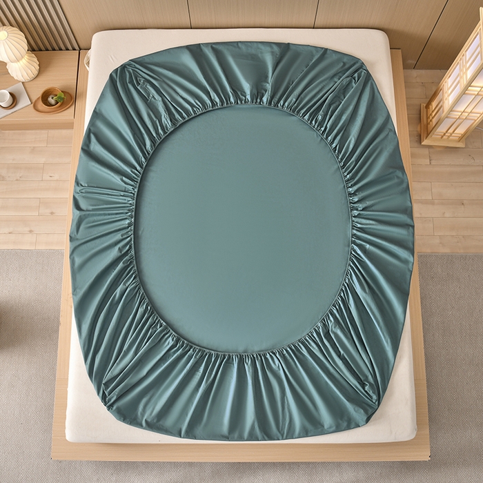 91家纺网 家纺一手货源 找家纺 禧合 2025新品外贸跨境电商亚马逊速卖通40支全棉纯棉单床笠欧美尺寸多多跨境平台TEMU SHEIN 墨绿